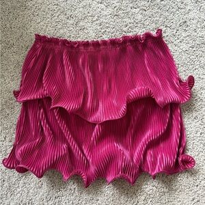 Dark Pink Pleated Tube Top